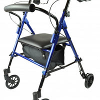 Andador ligero de aluminio plegable con ruedas y frenos de mano