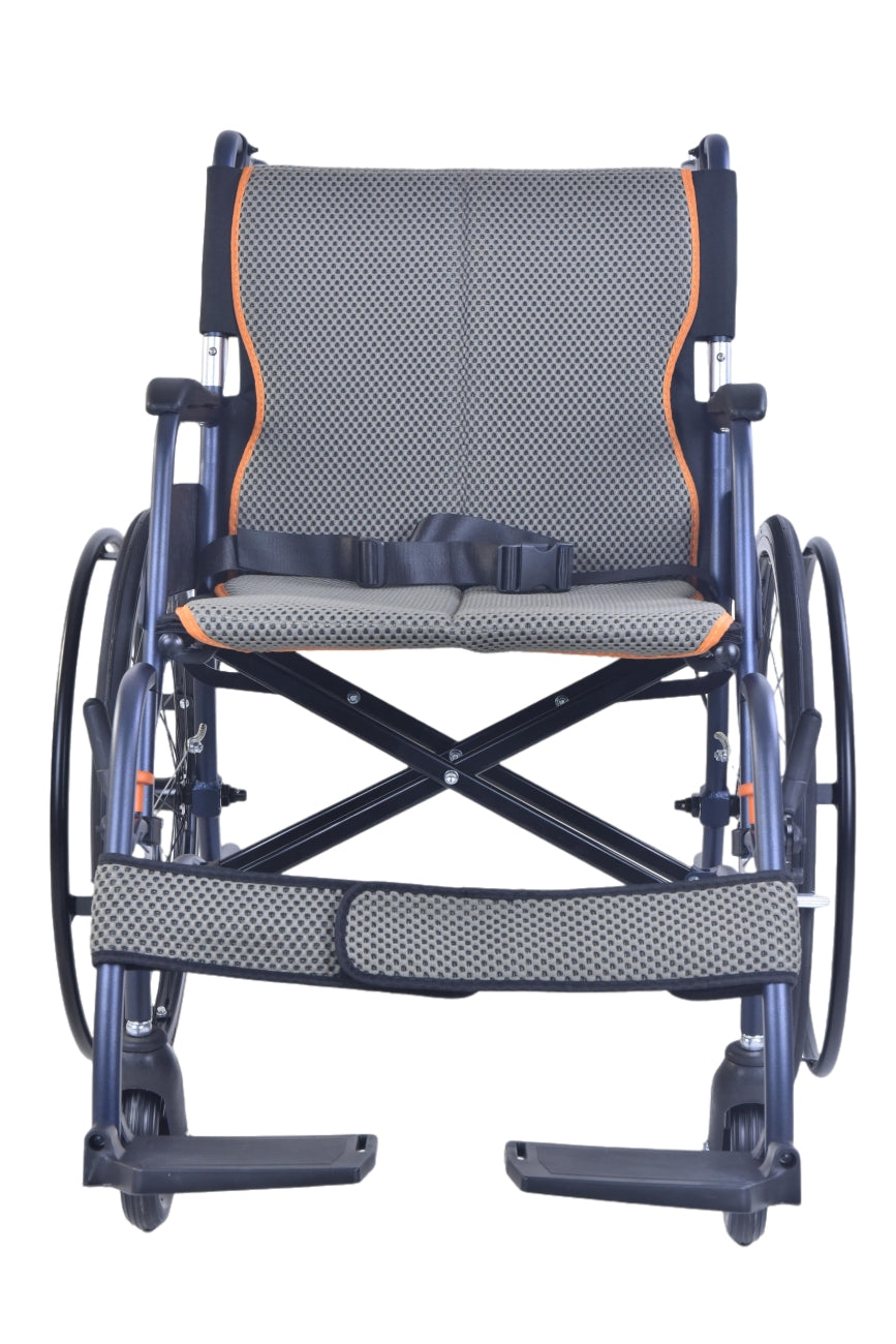 "Able2 ultralight magnesium wheelchair front view"